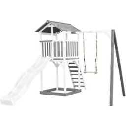 Axi Parque infantil con tobogán y columpio, de madera fsc, blanco/gris