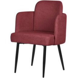 ML-Design Silla de comedor con funda de tela roja con respaldo y reposabrazos