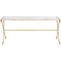 Safavieh Mesa de coctel de hierro/cristal oro
