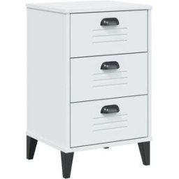 Maison Chic Mesita de noche madera de ingeniería blanco 40x35x65 cm