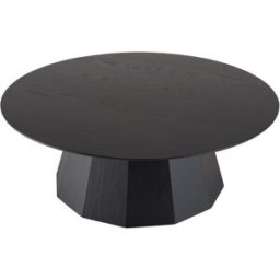 MACABANE Mesa de centro redonda negra 90x90 cm