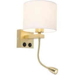 QAZQA Aplique art deco dorado pantalla blanca