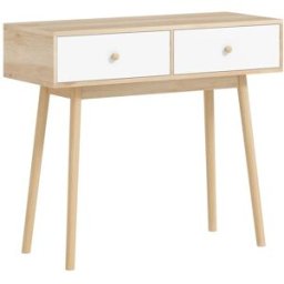 Homcom Mesa de consola 86x35x75 cm roble