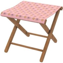 Vent de Bohème Taburete plegable de eucalipto y tela outdoor diseño de piñas rosa