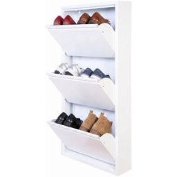 WellHome Zapatero ultrafino de acero color blanco 50x13,5x103cm