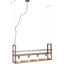 QAZQA Lámpara colgante industrial marrón óxido perchero 4 luces