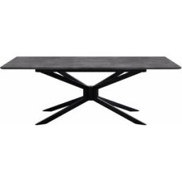 Pondecor Mesa de comedor extensible con acabado efecto mármol 160/200x90x75cm