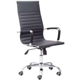 duehome Silla de oficina ergonómica 106-116x64 cm símil piel símil negro