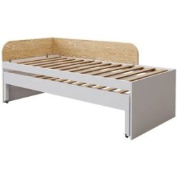ID Kids Cama de nido con colchones madera maciza blanco 90x200 cm