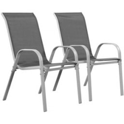 Habitat & Jardin Conjunto de 2 sillones de jardín gris 53 x 75 x 92 cm