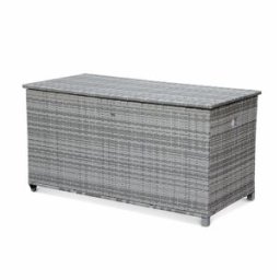 Alice's Garden Caja de jardín de resina tejida de 790l, varios tonos de grises