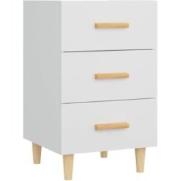 Maison Chic Mesita de noche madera de ingeniería blanco 40x40x66 cm