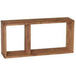 Decowood Mueble auxiliar de madera maciza en tono marrón con 1 separador