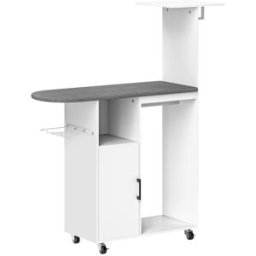 Homcom Mueble plancha 127.5x43.5x153 cm blanco