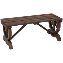 ComfortXL Banco de jardín madera 98 cm diseño rueda rústico