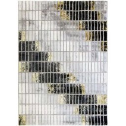 The Deco Factory Alfombra con mini rectángulos gris-oro 120x170