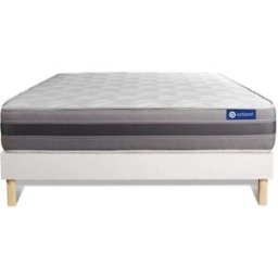 Actisom Somier blanco + colchón con espuma viscoelástica 150 x 190