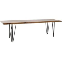 NIYLO Descalzadora de acacia y acero marrón 160x40x46 cm