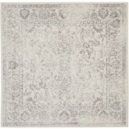 Safavieh Alfombra vintage de polipropileno blanco/plata, 152 x 152 cm