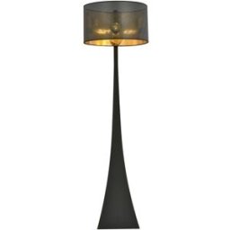 Wonderlamp Lámpara de pie moderna elegante con pantalla negra e interior dorado