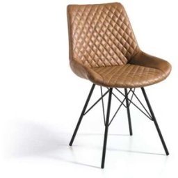 Pondecor Set de 4 sillas de diseño tapizadas en polipiel. 61×50×79 cm
