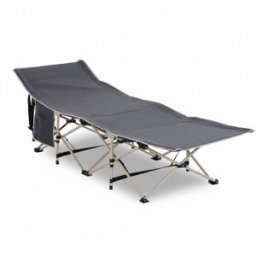 ComfortXL Cama plegable camping con bolsa almacenamiento gris Oxford