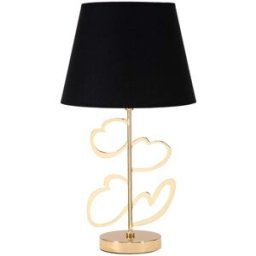 Mauro Ferretti Lámpara de mesa de metal dorado con corazones ø 30x54,5 cm