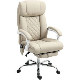 Homcom Silla oficina masaje 66x70x120 cm beige