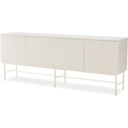 Koketto Home Aparador de 200 cm color blanco diseño acanalado
