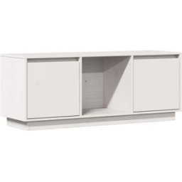 Maison Chic Mueble tv de madera maciza de pino blanco 110,5x35x44 cm