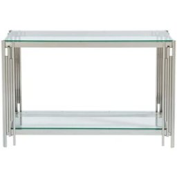 Unique Mesa consola cristal plateado