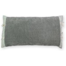 TAPIDECOR Cojín rayas funda verde relleno premium 60x40