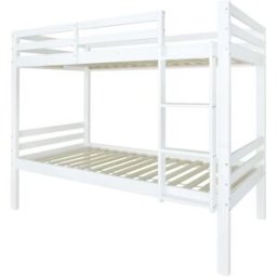 OKWISH Litera blanca de pino convertible en 2 camas 90x200 cm