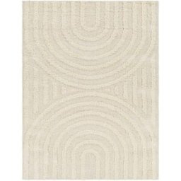 Livabliss Alfombra shaggy moderna beige/blanco 160x213