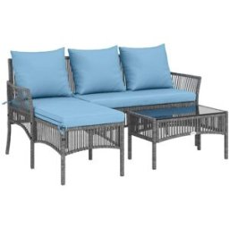Outsunny Muebles de jardín 166x115x79 cm azul claro
