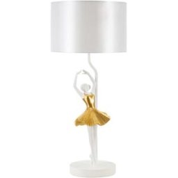 Mauro Ferretti Lámpara de mesa ballerina de resina blanca y dorada ø 28x64 cm