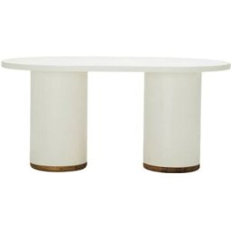 Hannun Mesa de comedor de microcemento en color blanco roto 160 cm