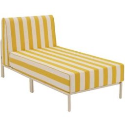 Oviala Recámara a rayas para salón de jardín modular en tela amarillo claro