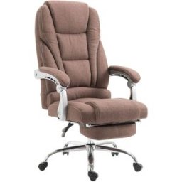 CLP Silla de oficina giratoria regulable en Tela Marrón