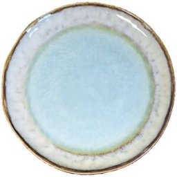 Aulica Plato de postre turquesa en porcelana 21.5x21.5x1.4cm - lote de 6
