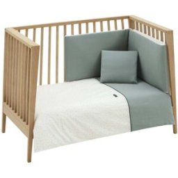 Cambrass Juego nórdico y protector de cuna bebé Verde 110x170x3 cm