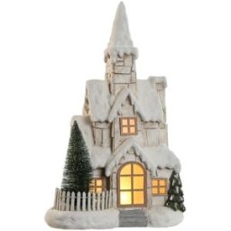 Fijalo Casa de navidad decoracion luminosa led magnesia 35x20x51cm