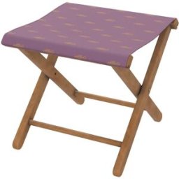 Vent de Bohème Taburete plegable de eucalipto y tela outdoor diseño indio ciruela