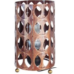 Tosel Lámpara de mesa cilindro metal marrón