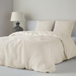 Cotton Artean Funda nórdica nido de abeja tejido jacquard beige 280x220 cama 200