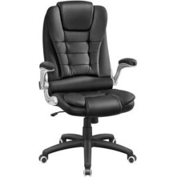 SONGMICS Silla de oficina ergonómica con reposacabezas de color negro