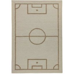 Natur Pur Alfombra infantil tejida a mano - fútbol beige multicolor 140x200 cm