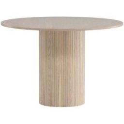 Venture Home Mesa de comedor redonda de madera blanqueada para 4 personas - blanca
