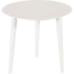 Edenjardin Mesa auxiliar de exterior redonda de aluminio blanco 50x45 cm