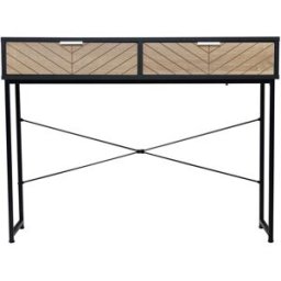 Homcom Mesa consola 100x30x75 cm negro y roble